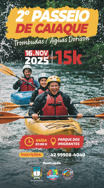 Mallet promove passeio de caiaque neste domingo