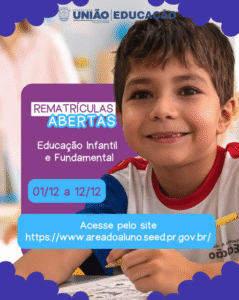 Rematrículas abertas na rede municipal de União da Vitória