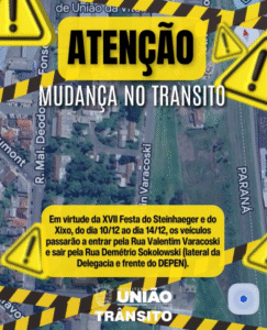 Trânsito muda para Festa do Steinhaeger e do Xixo