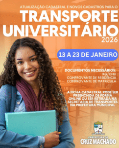 Cruz Machado garante transporte gratuito para universitários