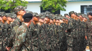 Novos soldados incorporados ao 5º Batalhão em Porto União