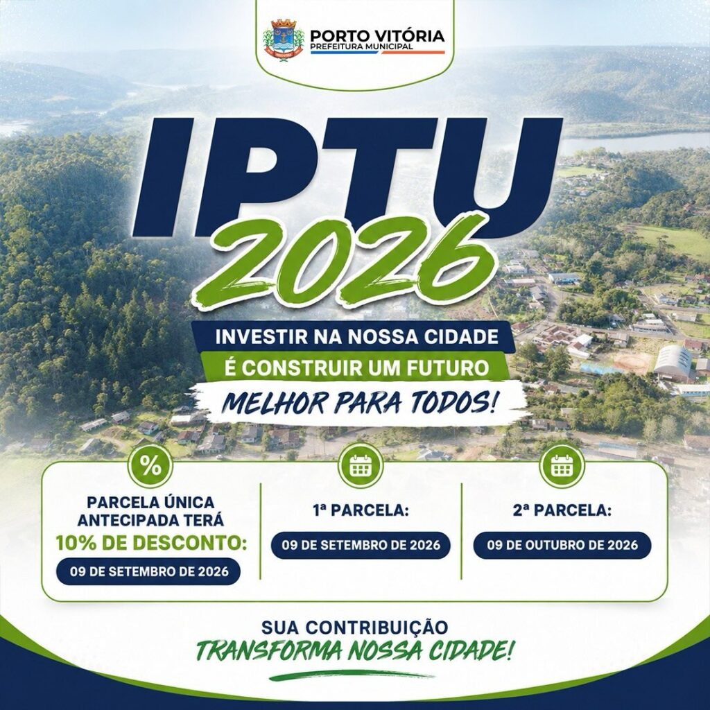 IPTU 2026 já pode ser emitido em Porto Vitória
