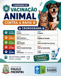 Paulo Frontin iniciou vacinação de cães e gatos