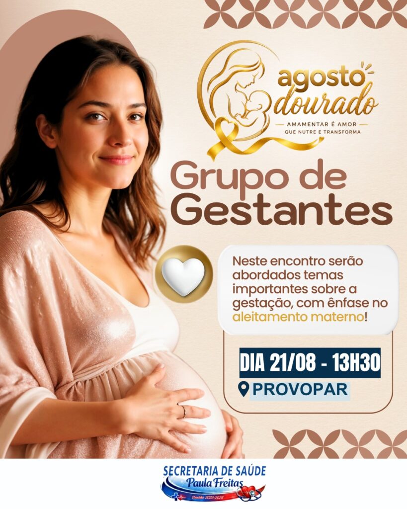 Agosto Dourado terá encontro para gestantes em Paula Freitas