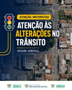 Mudanças no trânsito em São Mateus do Sul