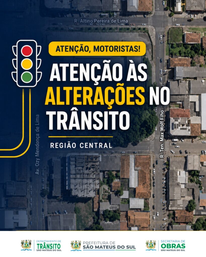 Mudanças no trânsito em São Mateus do Sul